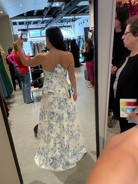 Blue and white formal floral dress brand new